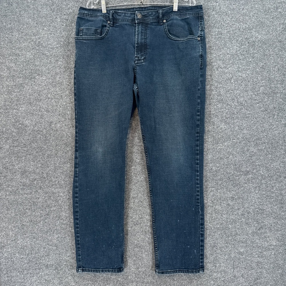 Buffalo Jackson-X Straight Stretch Jeans Mens 38x30 Blue Denim Dark Wash Classic